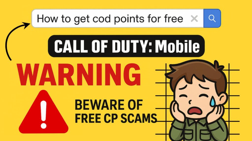 Warning Be aware of fake websites or scams promising free CP in Call of Duty Mobile.